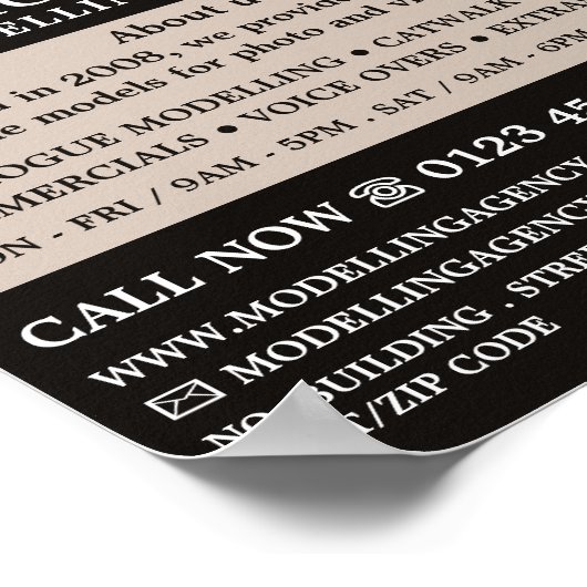 Vrouw Pet Model, modellenbureau, modelagent Poster (Hoek)