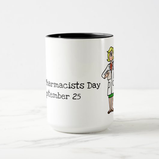 Vrouw Pharmacist with Pill Fles Mok (Midden)