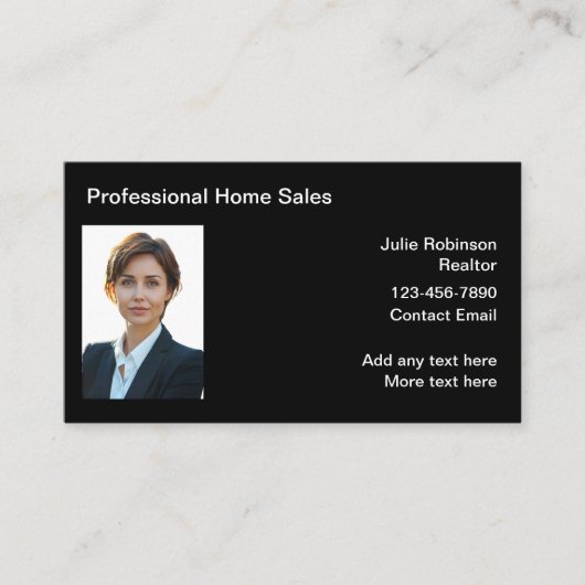 Vrouw Photo Realtor Visitekaartjes Sjabloon (Voorkant)