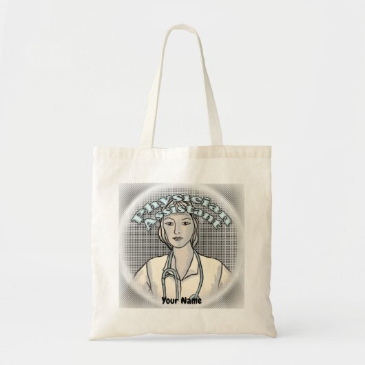 Vrouw Physician Assistant aangepaste naam canvas t Tote Bag (Voorkant)