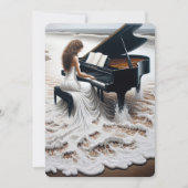 Vrouw pianist in de oceaan voor piano overweging kaart (Voorkant)
