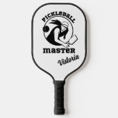Vrouw Pickleball Master Black Player Aangepaste na Paddle (Voorkant)