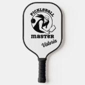 Vrouw Pickleball Master Black Player Aangepaste na Paddle (Achterkant)
