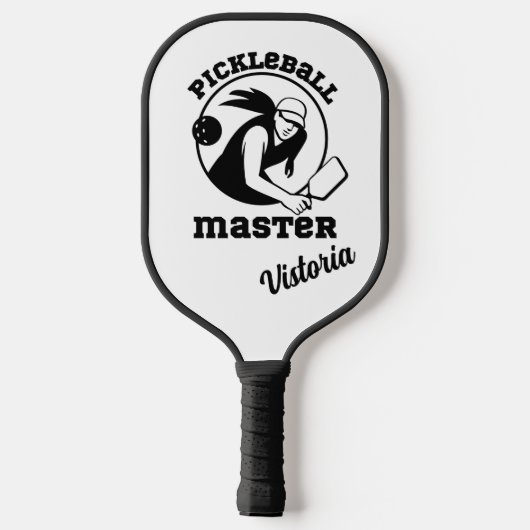 Vrouw Pickleball Master Black Player Aangepaste na Paddle (Achterkant)