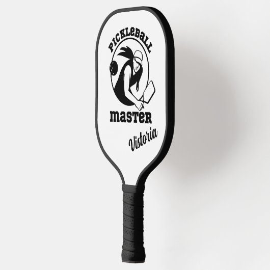 Vrouw Pickleball Master Black Player Aangepaste na Pickleball Paddle (Links)