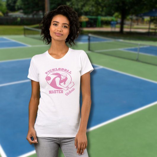 Vrouw Pickleball Master Game Speler Aangepaste Naa T-shirt