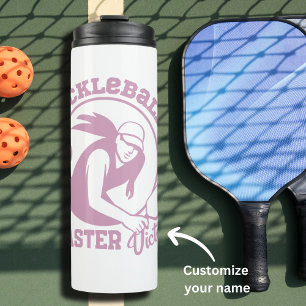 Vrouw Pickleball Master Game Speler Aangepaste Naa Thermosbeker