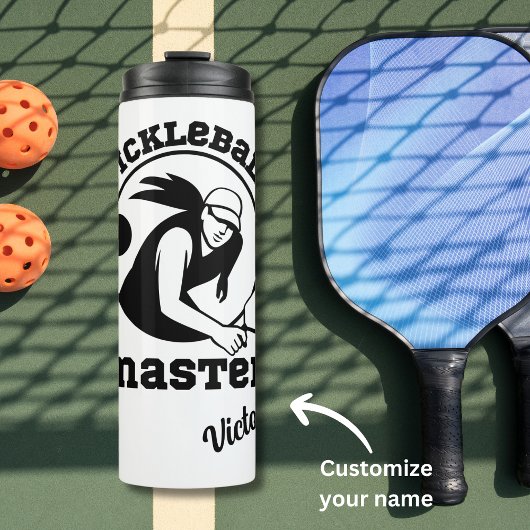 Vrouw Pickleball Master Game Speler Aangepaste Naa Thermosbeker