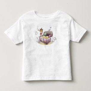 Vrouw piraat op een schatkist kinder shirts
