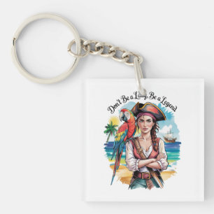 Vrouw Pirate Buccaneer Beauty op het dek Sleutelhanger