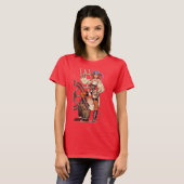 Vrouw Pirate Kapitein Morgan Stance T-shirt (Voorkant volledig)