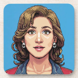Vrouw Pixel Art Portrait Onderzetter Set