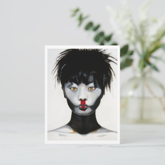 Vrouw Plug en play Briefkaart (Staand voorkant)