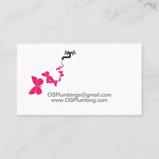 Vrouw Plumber Visitekaartje (Achterkant)