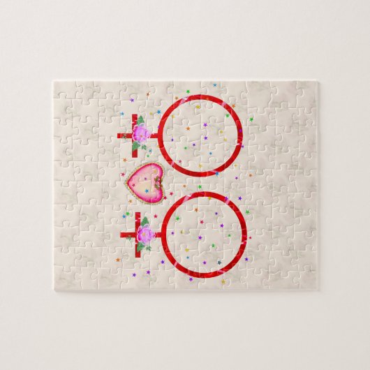 Vrouw plus vrouw legpuzzel (Horizontaal)