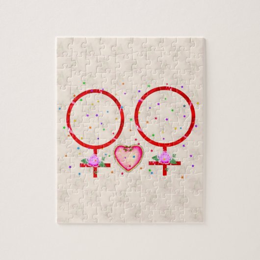 Vrouw plus vrouw legpuzzel (Verticaal)