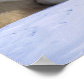 Vrouw polair Beer met 2 coyscubs Poster (Hoek)