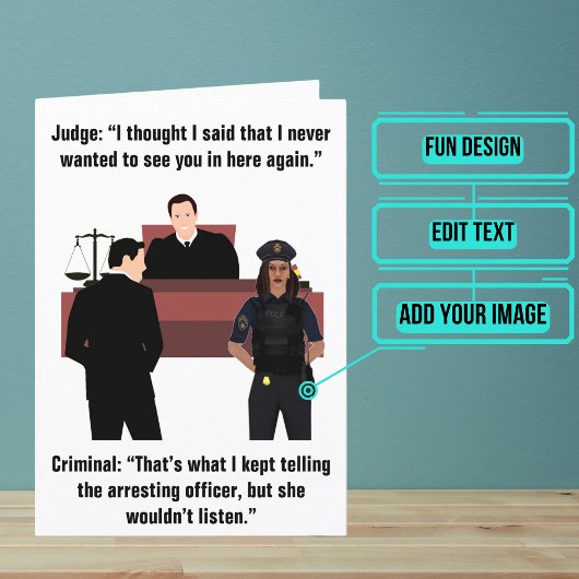 Vrouw Politieagent Funny Birthday Kaart