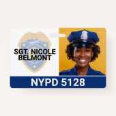 Vrouw Politieagent glimlachend Badge (Voorkant)