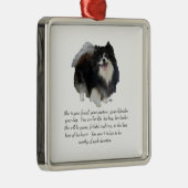 Vrouw Pomeranian Keepomwille Metalen Ornament (Rechts)
