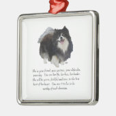 Vrouw Pomeranian Keepomwille Metalen Ornament (Links)
