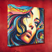 Vrouw Pop Kunst Canvas Afdruk