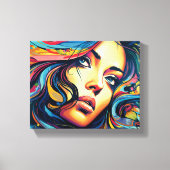 Vrouw Pop Kunst Canvas Afdruk (Voorkant)