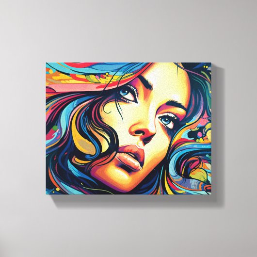 Vrouw Pop Kunst Canvas Afdruk (Voorkant)
