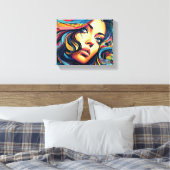 Vrouw Pop Kunst Canvas Afdruk (Insitu (Slaapkamer))