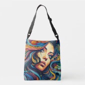 Vrouw Pop Kunst Crossbody Tas (Achterkant)