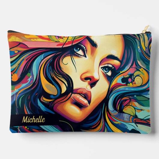 Vrouw Pop Kunst Groot Etui (Achterkant)