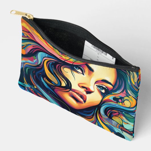 Vrouw Pop Kunst Kleine Etui (Open)