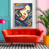 Vrouw Pop Kunst Poster