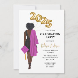 Vrouw Portrait Graduation Party Invitation Kaart