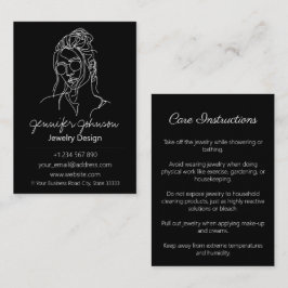 Vrouw Portrait Jewelry Care Cards Visitekaartje
