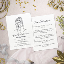 Vrouw Portrait Jewelry Care Cards Visitekaartje