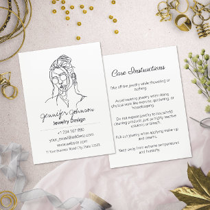 Vrouw Portrait Jewelry Care Cards Visitekaartje