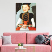 Vrouw Portret - Cranach de Jongere - c1564 Canvas Afdruk (Insitu (Woonkamer))