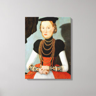 Vrouw Portret - Cranach de Jongere - c1564 Canvas Afdruk