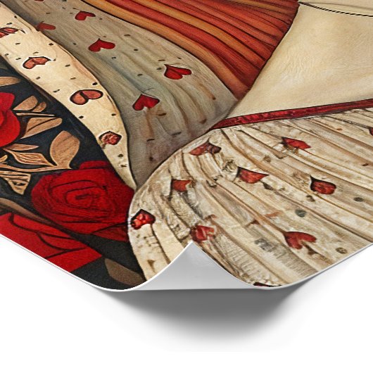 Vrouw Portret Decoratieve Kunst Print (Hoek)