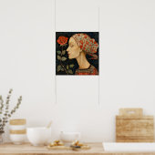 Vrouw Portret Decoratieve Kunst Print (Keuken)