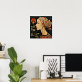 Vrouw Portret Decoratieve Kunst Print (Thuiskantoor)