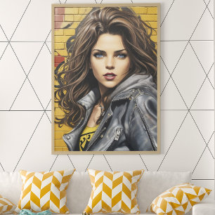 Vrouw Portret in Street Art Poster