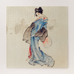 Vrouw portret in volledige lengte door Katsushika Legpuzzel