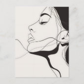 Vrouw Portret, lijnkunst, Postcrossing Briefkaart (Voorkant)