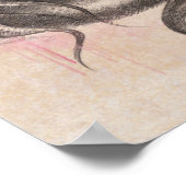 Vrouw portret met appel en bloesem Surreale kunst Poster (Hoek)