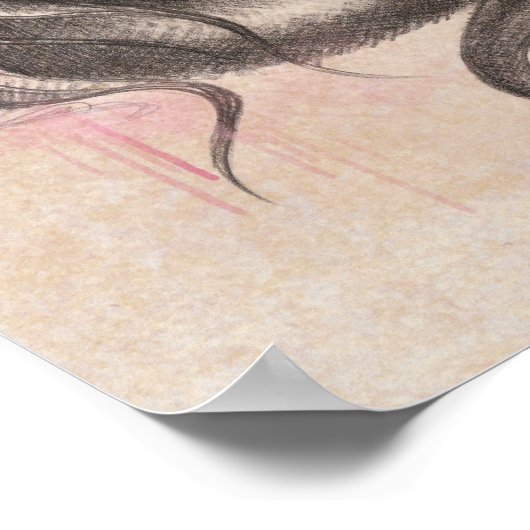 Vrouw portret met appel en bloesem Surreale kunst Poster (Hoek)