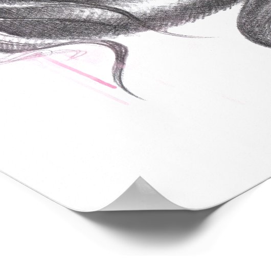 Vrouw portret met appel en bloesem Surreale kunst Poster (Hoek)