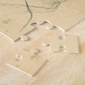 Vrouw portret met vogelschedel en vleugels Surreal Legpuzzel (Zijkant)