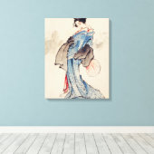 Vrouw, portret met volledige lengte canvas afdruk (Insitu (Houten vloer))